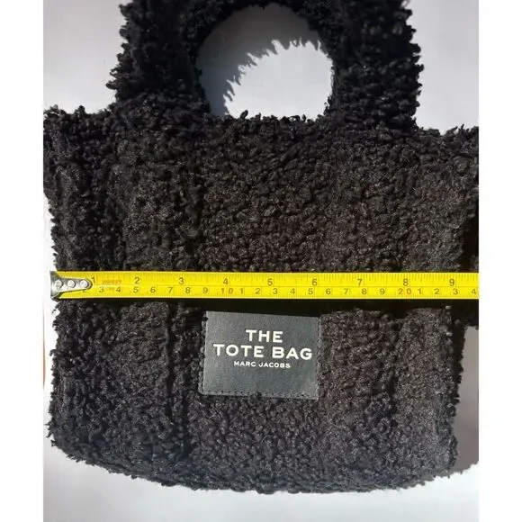 Marc Jacobs Black Sherpa Mini Tote with Logo Patch - Picture 6 of 11